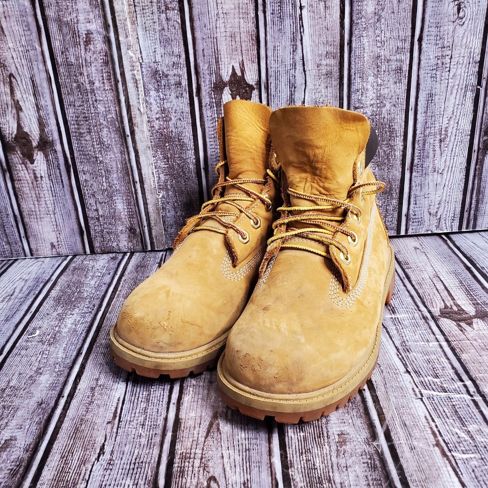 Junior Timberland 12909 Premium Waterproof Boots Wheat Nubuck Size 4M
